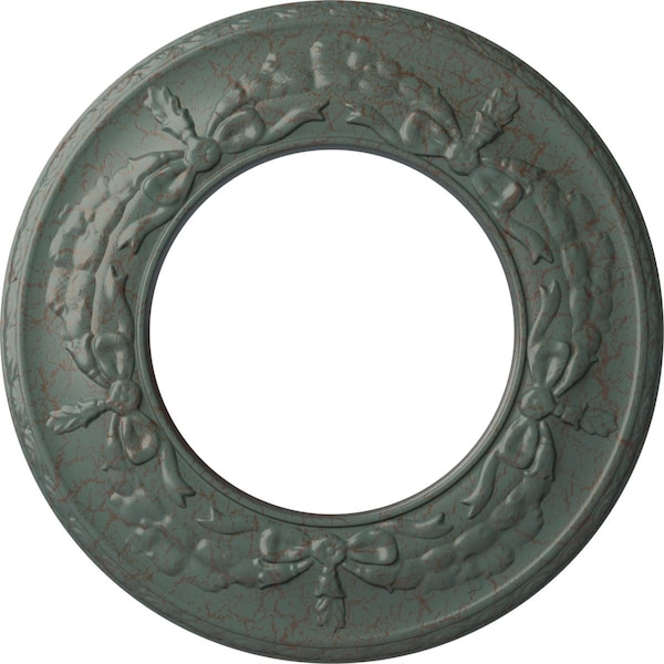 Ekena Millwork Salem Ceiling Medallion (Canopies up to 7 1/8"), 13 1/4"OD x 7 1/8"ID x 7/8"P, Cloud Burst Crackle CM13SACBC - main